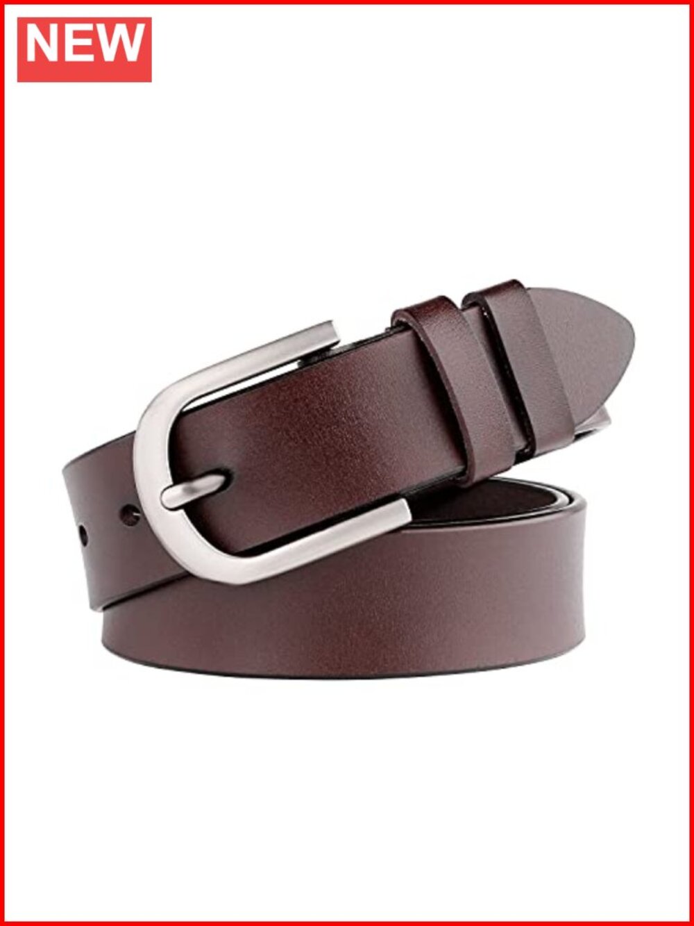 Women Leather Belt with Pin Buckle Adjustable for Jeans Pants Dresses